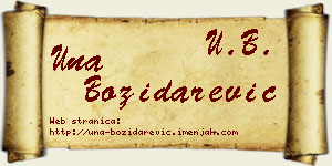 Una Božidarević vizit kartica